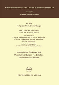 Vorderes Coverbild Kristallchemie, Strukturen und Phasenumwandlungen von Silikaten, Germanaten und Boraten