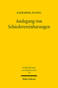 Vorderes Coverbild Auslegung von Schiedsvereinbarungen