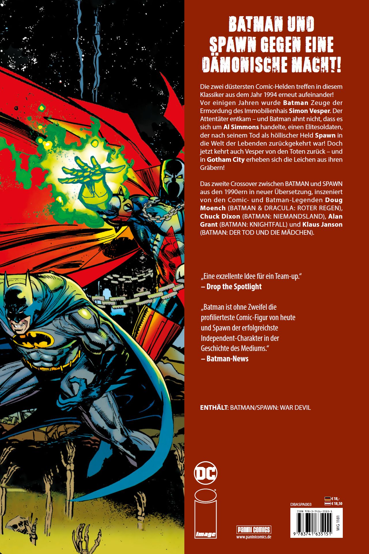 Rückseitencover Batman/Spawn: Dämonenfluch