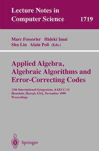 Vorderes Coverbild Applied Algebra, Algebraic Algorithms and Error-Correcting Codes