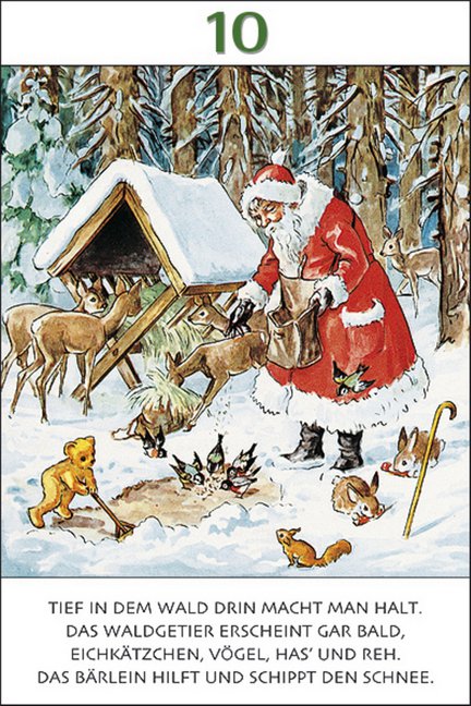 Beispielinhalt (Bild) Advents-Abreißkalender "Teddys Weihnachtsreise"