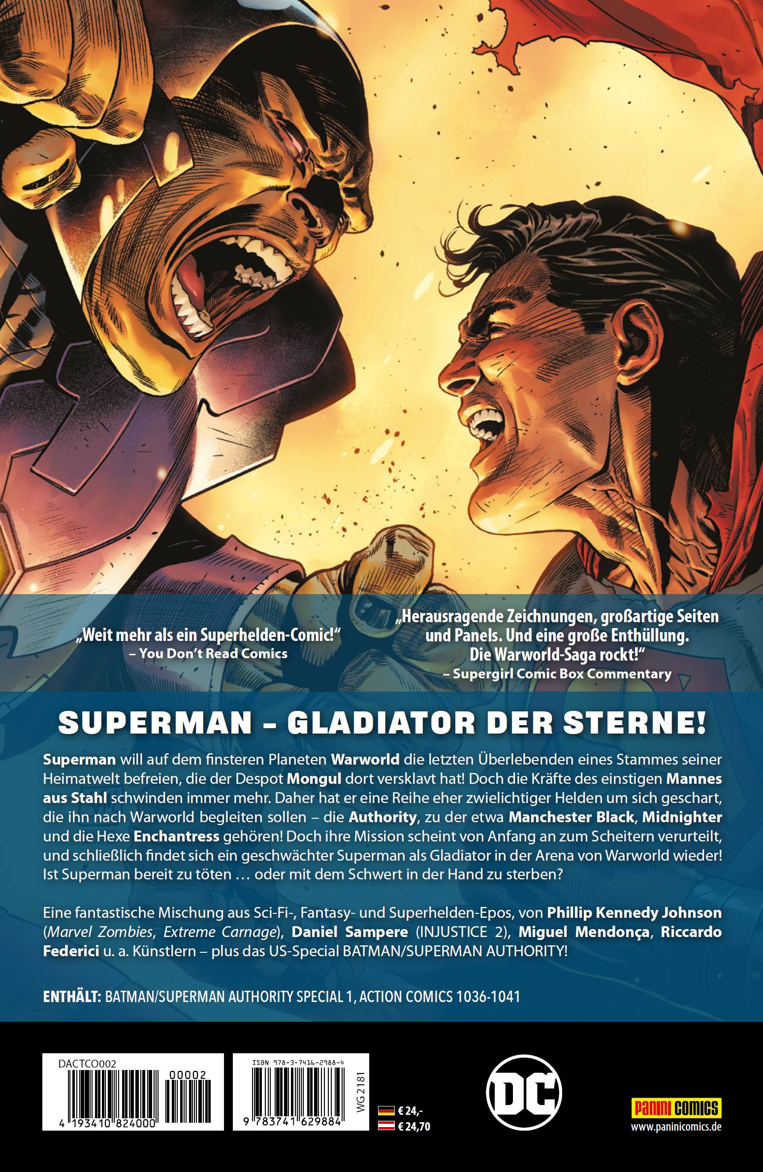 Rückseitencover Superman - Action Comics