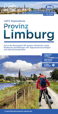 Vorderes Coverbild ADFC-Regionalkarte Limburg, 1:75.000, mit Tagestourenvorschlägen und allen Knotenpunkten, reiß- und wetterfest, E-Bike-geeignet, GPS-Tracks Download