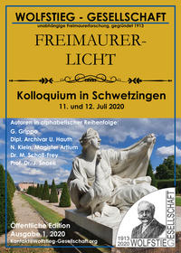 Vorderes Coverbild Freimaurerische Inhalte des Schlossgartens in Schwetzingen (Teil I) - Kolloquium in Schwetzingen 11. und 12. Juli 2020