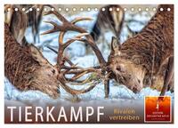 Vorderes Coverbild Tierkampf - Rivalen vertreiben (Tischkalender 2025 DIN A5 quer), CALVENDO Monatskalender