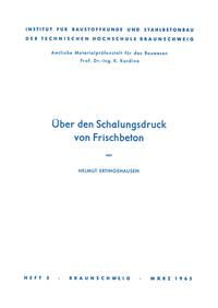 Vorderes Coverbild Über den Schalungsdruck von Frischbeton