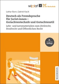 Vorderes Coverbild Deutsch als Fremdsprache für Jurist:innen – Gutachtentechnik und Gutachtenstil