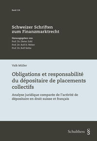 Vorderes Coverbild Obligations et responsabilité du dépositaire de placements collectifs
