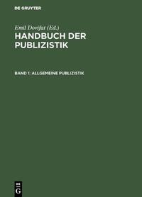 Vorderes Coverbild Handbuch der Publizistik / Allgemeine Publizistik