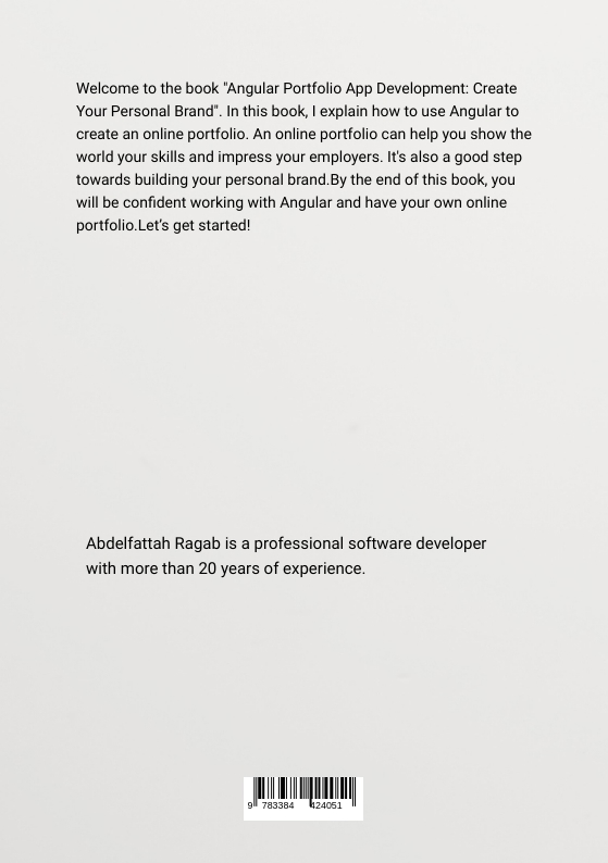 Rückseitencover Angular Portfolio App Development