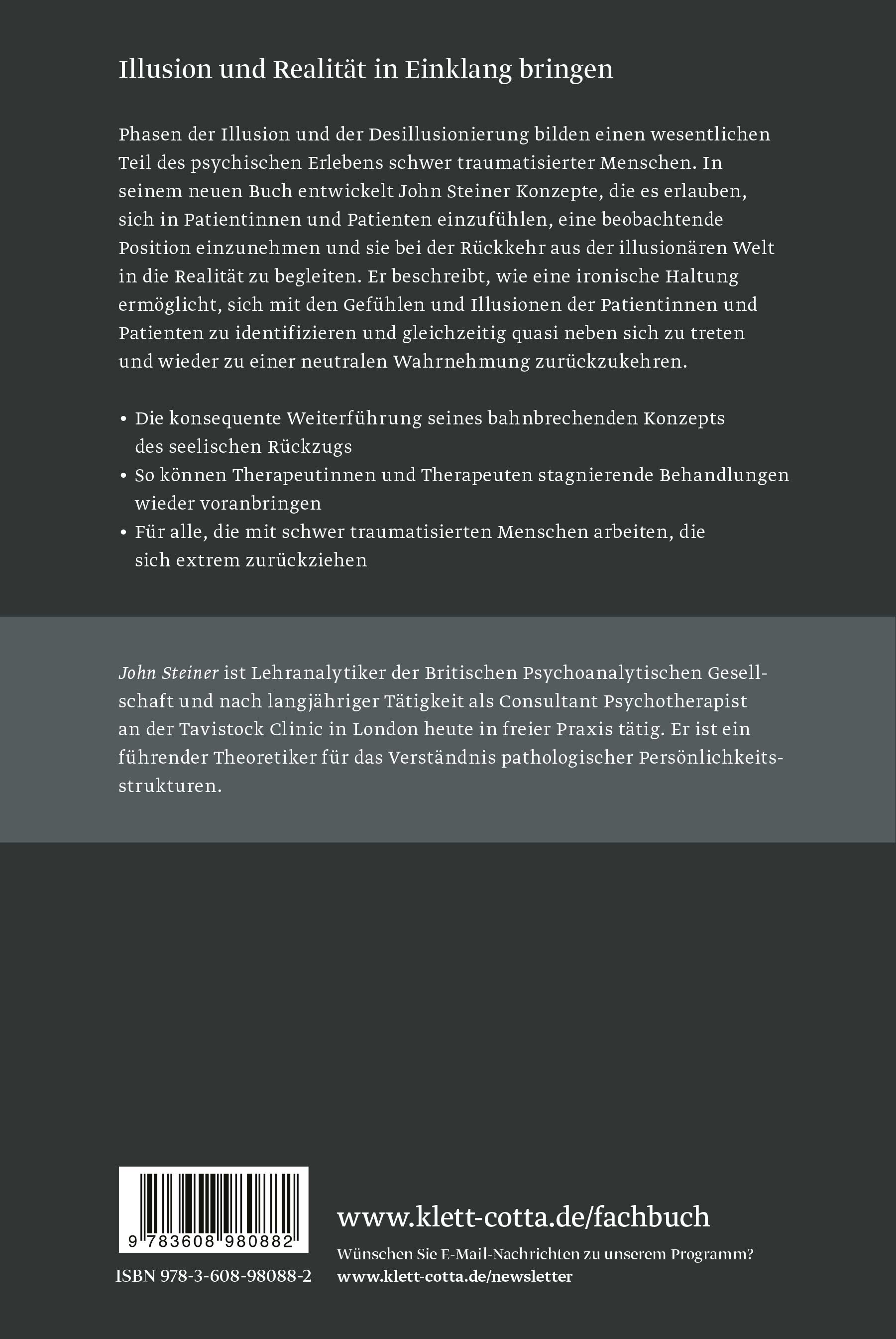 Rückseitencover Illusion, Desillusionierung und Ironie in der Psychoanalyse