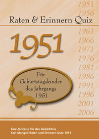 Vorderes Coverbild Raten und Erinnern Quiz 1951