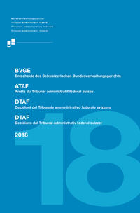Vorderes Coverbild BVGE 2018