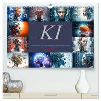 Vorderes Coverbild KI - Wie sich die künstliche Intelligenz selbst sieht (hochwertiger Premium Wandkalender 2025 DIN A2 quer), Kunstdruck in Hochglanz