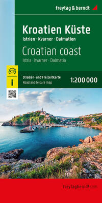 Vorderes Coverbild Kroatien Küste, Straßen- und Freizeitkarte 1:200.000, freytag & berndt