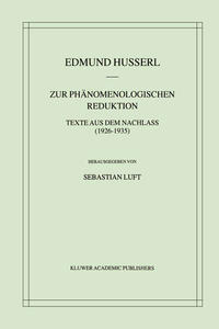 Vorderes Coverbild Zur Phänomenologischen Reduktion