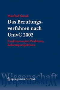 Vorderes Coverbild Das Berufungsverfahren nach UnivG 2002