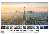 Vorderes Coverbild Foto-Wandkalender Städte 2019 - DIN A3 quer mit Feiertagen für Deutschland, Östereich und die Schweiz - Mit Platz für Notizen