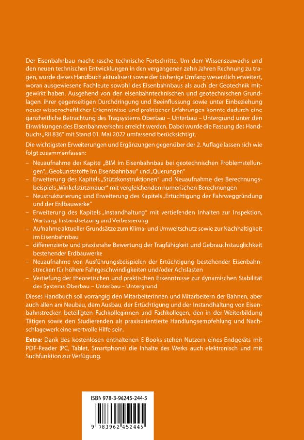 Rückseitencover Handbuch Erdbauwerke der Bahnen