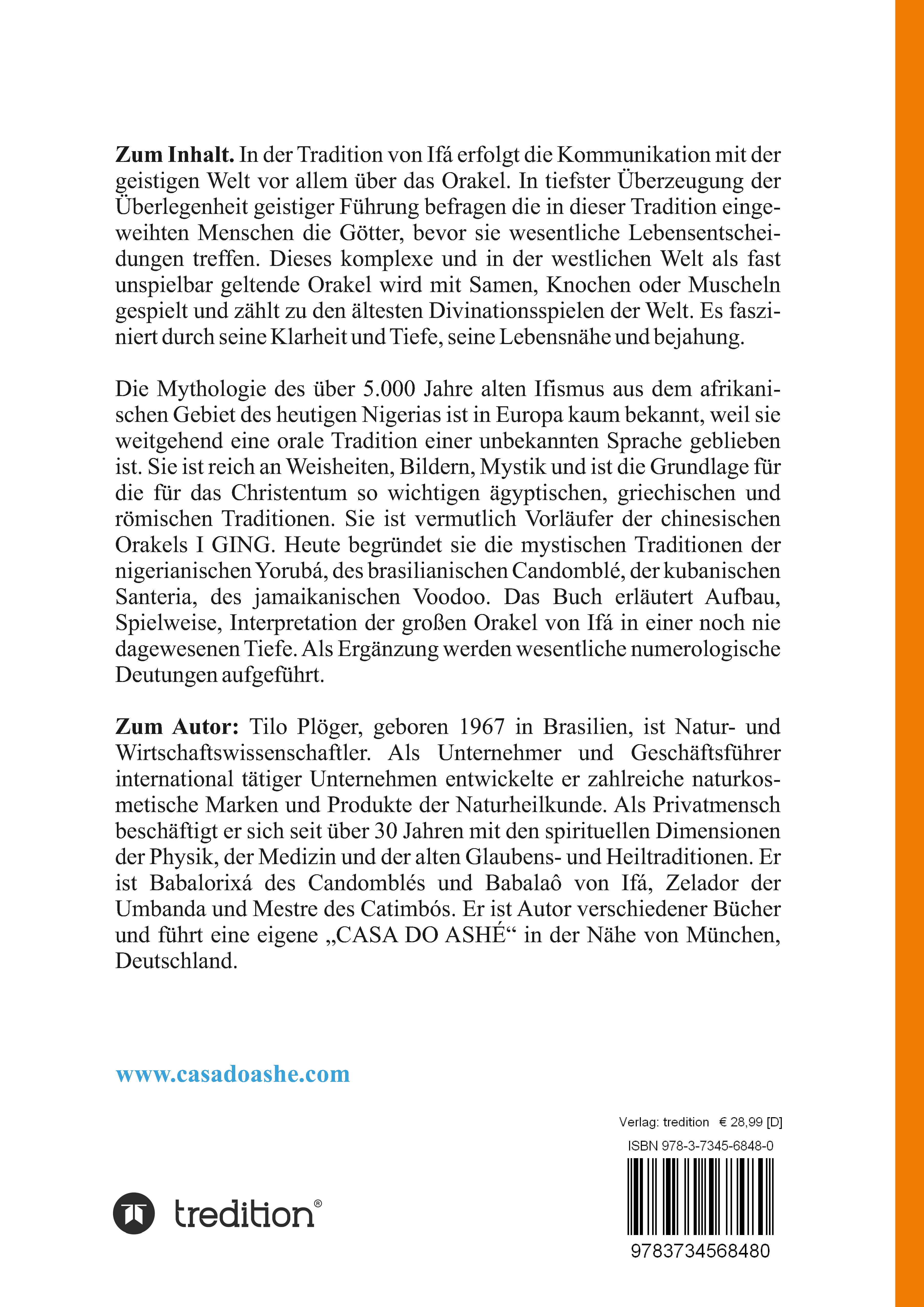 Rückseitencover DIE ORAKEL VON IFÁ