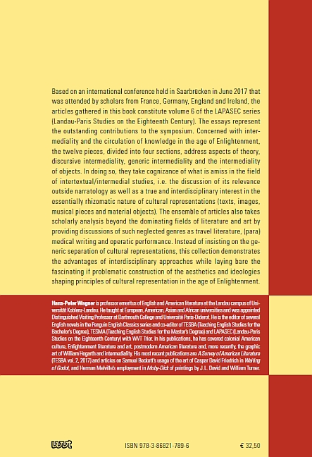 Rückseitencover Intermediality and the Circulation of Knowledge in the Eighteenth Century