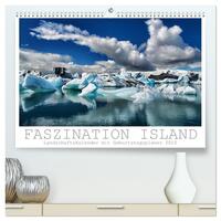 Vorderes Coverbild Faszination Island - Landschaftskalender 2025 / Geburtstagskalender (hochwertiger Premium Wandkalender 2025 DIN A2 quer), Kunstdruck in Hochglanz
