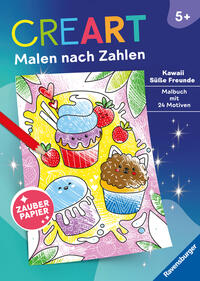 Vorderes Coverbild CreArt Malen nach Zahlen ab 5 - Zauberpapier: Kawaii Süße Freunde