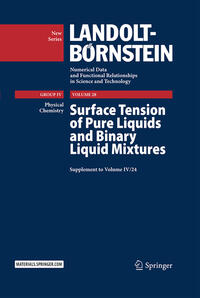 Vorderes Coverbild Surface Tension of Pure Liquids and Binary Liquid Mixtures