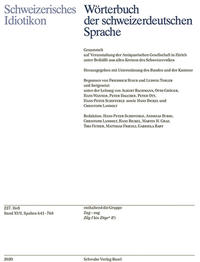 Vorderes Coverbild Schweizerisches Idiotikon, Band XVII, Heft 227