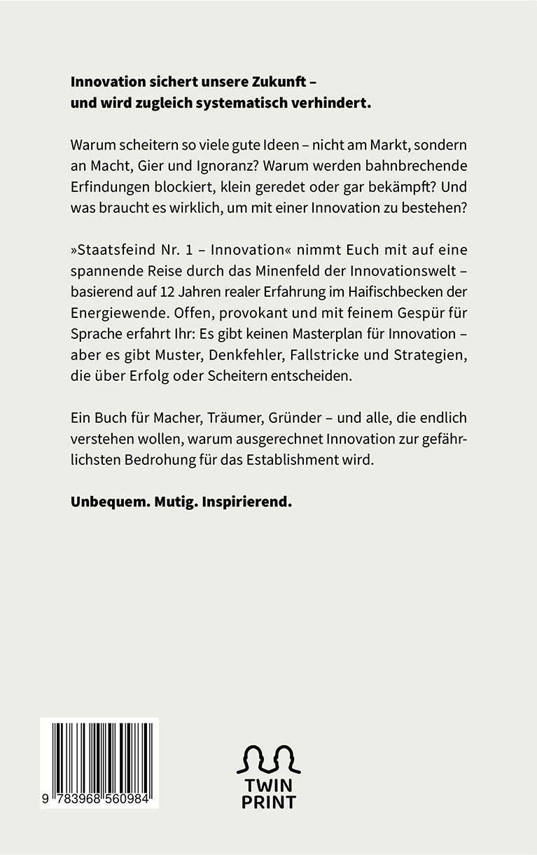 Rückseitencover Staatsfeind No. 1 - Innovation
