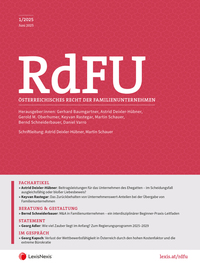 Vorderes Coverbild RdFU - Österreichisches Recht der Familienunternehmen