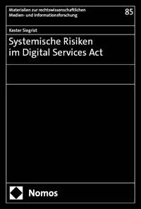 Vorderes Coverbild Systemische Risiken im Digital Services Act