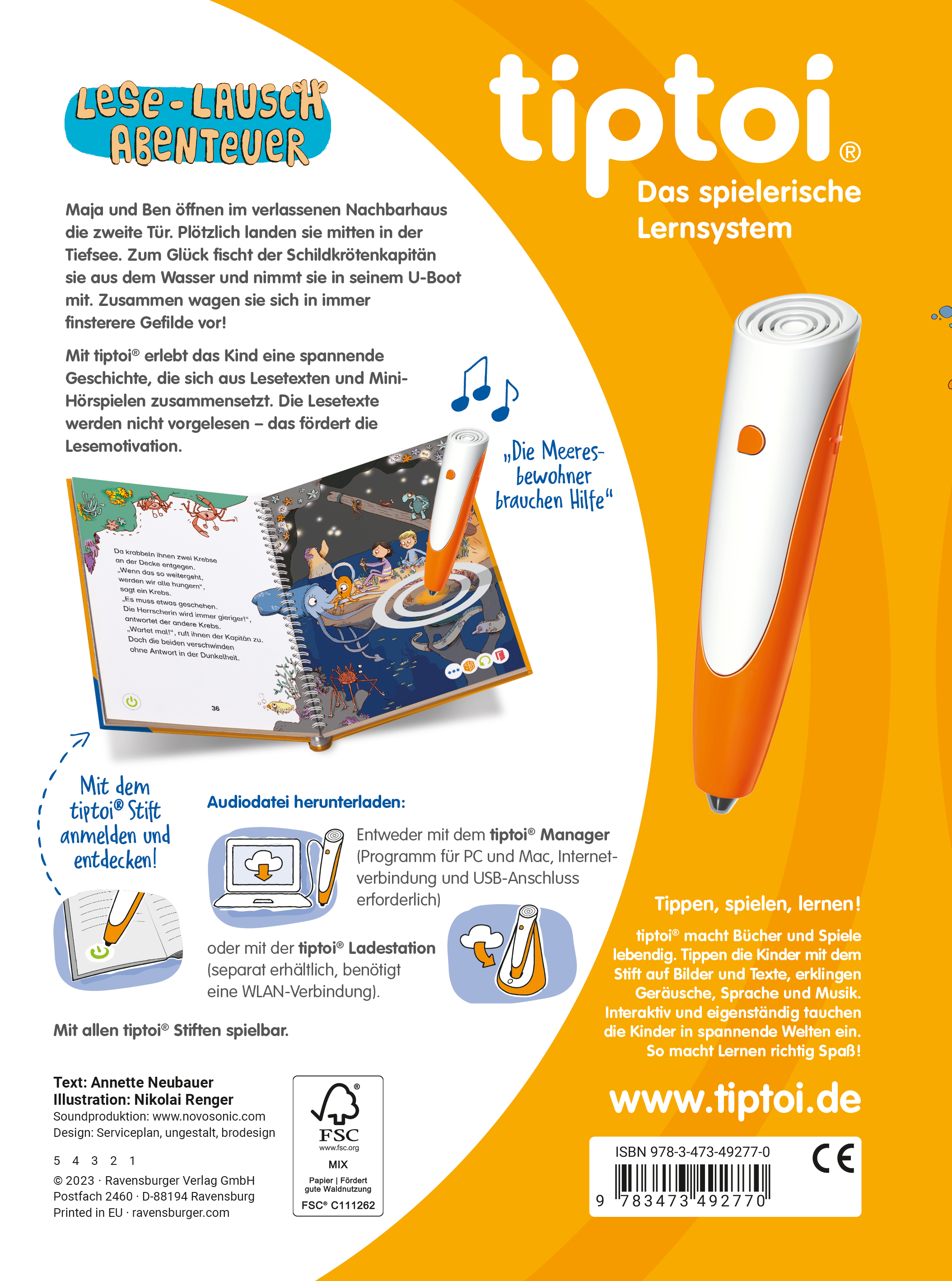 Rückseitencover tiptoi® Lese-Lausch-Abenteuer - Tiefsee