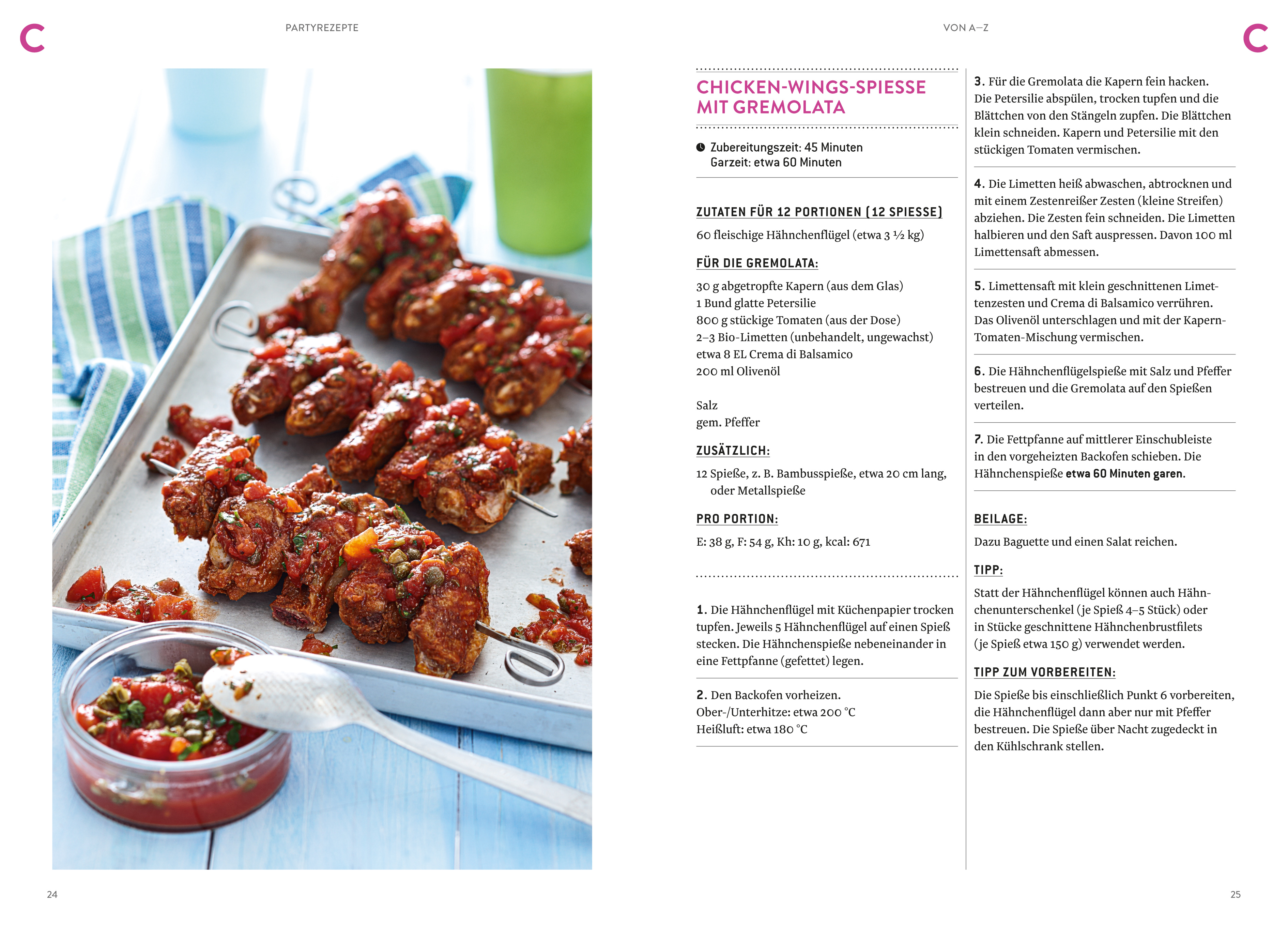 Beispielinhalt (Bild) Partyrezepte von A–Z