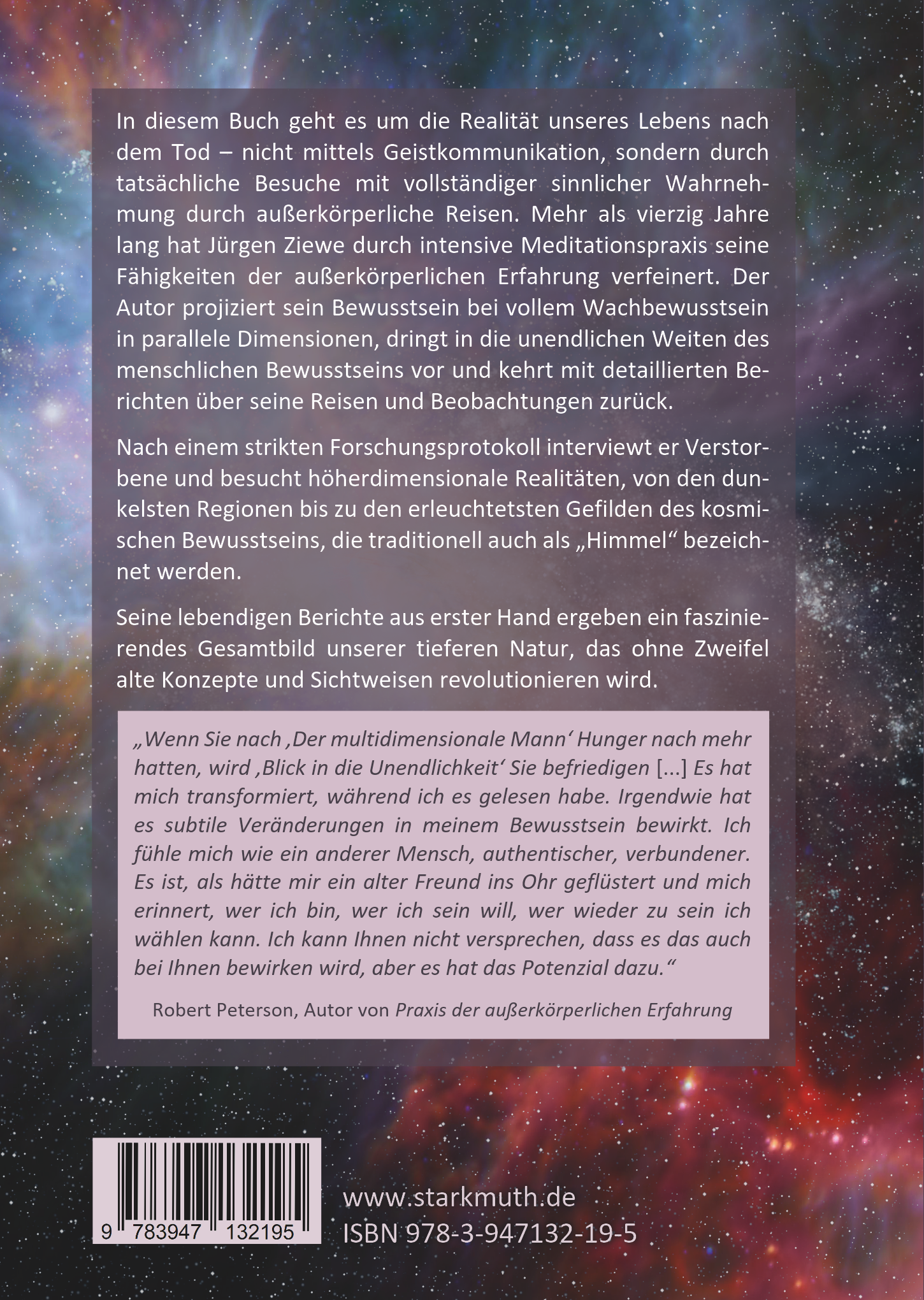 Rückseitencover Blick in die Unendlichkeit