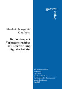 Vorderes Coverbild Der Vertrag mit Verbrauchern über die Bereitstellung digitaler Inhalte