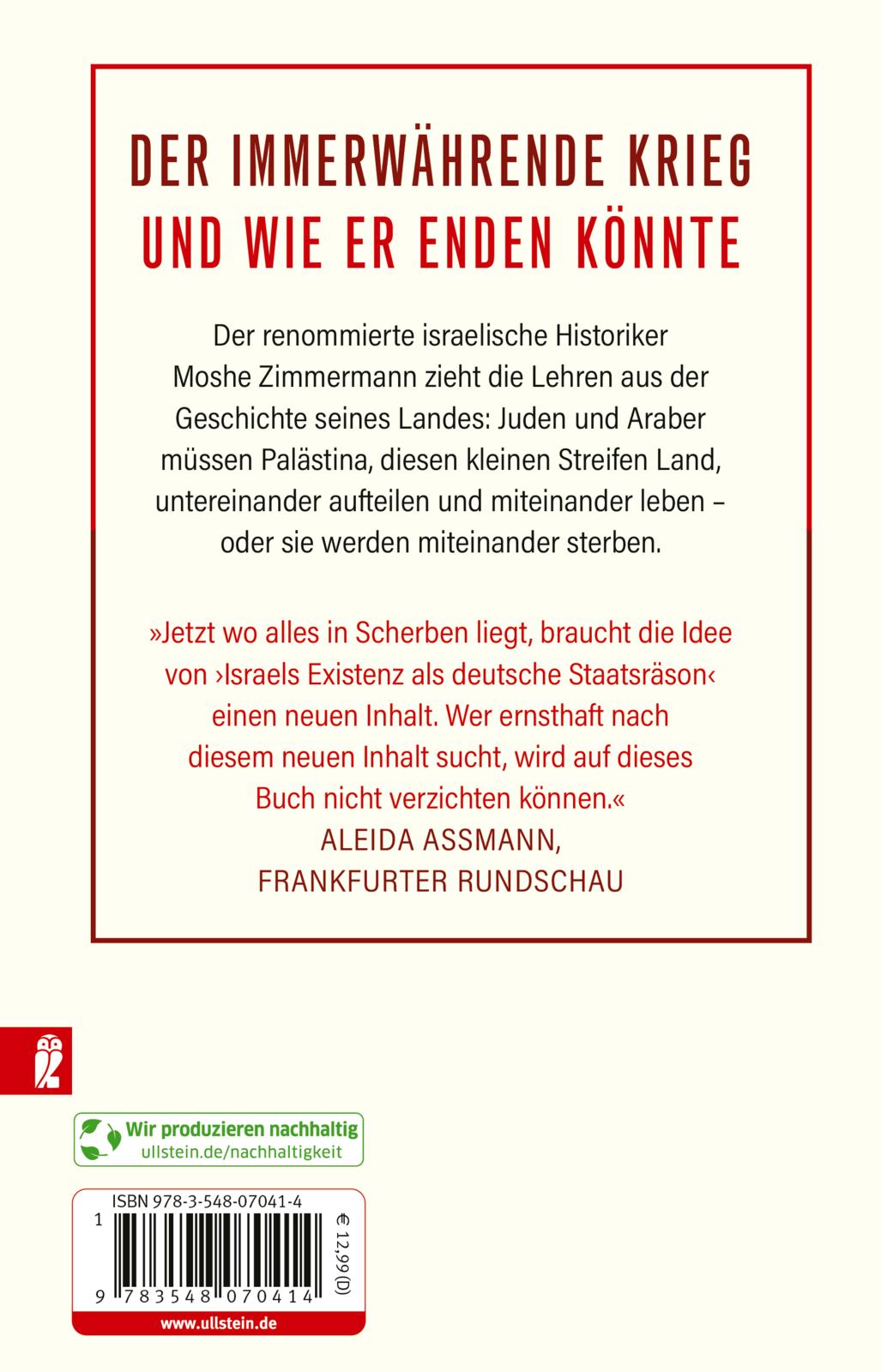 Rückseitencover Niemals Frieden?