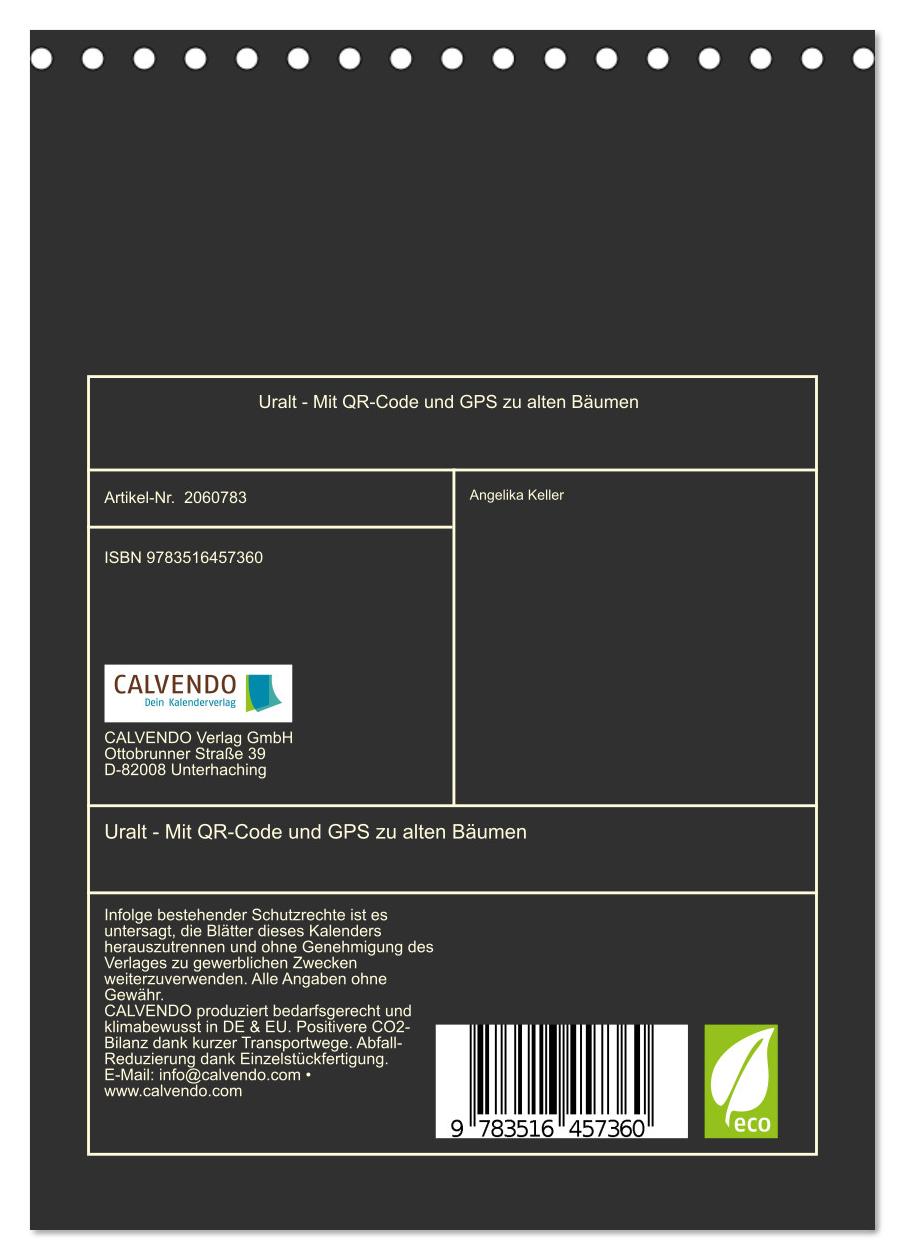 Beispielinhalt (Bild) Uralt - Mit QR-Code und GPS zu alten Bäumen (Tischkalender 2026 DIN A5 hoch), CALVENDO Monatskalender