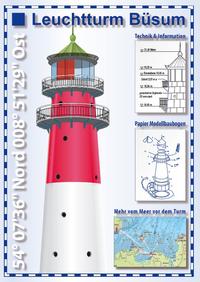 Vorderes Coverbild Leuchtturm Büsum - Se'h'karte und Papier-Modellbaubogen