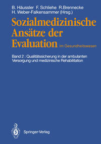 Vorderes Coverbild Sozialmedizinische Ansätze der Evaluation im Gesundheitswesen