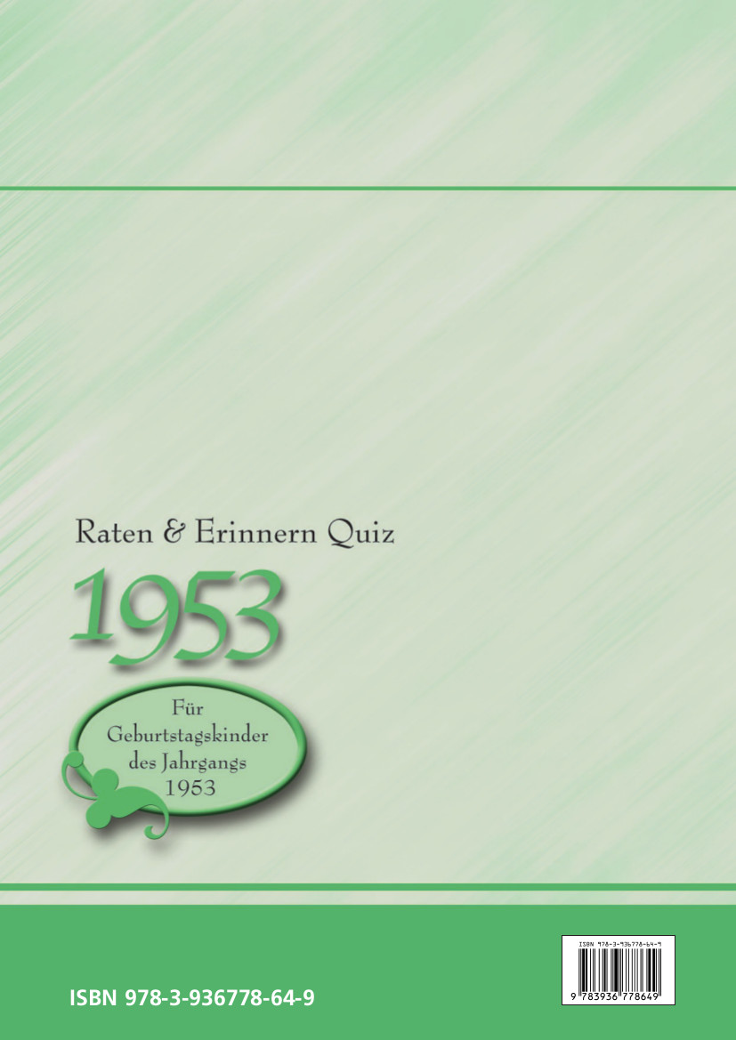 Rückseitencover Raten und Erinnern Quiz 1953