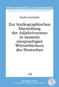 Vorderes Coverbild Zur lexikographischen Darstellung der Adjektivsyntax in neueren einsprachigen Wörterbüchern des Deutschen