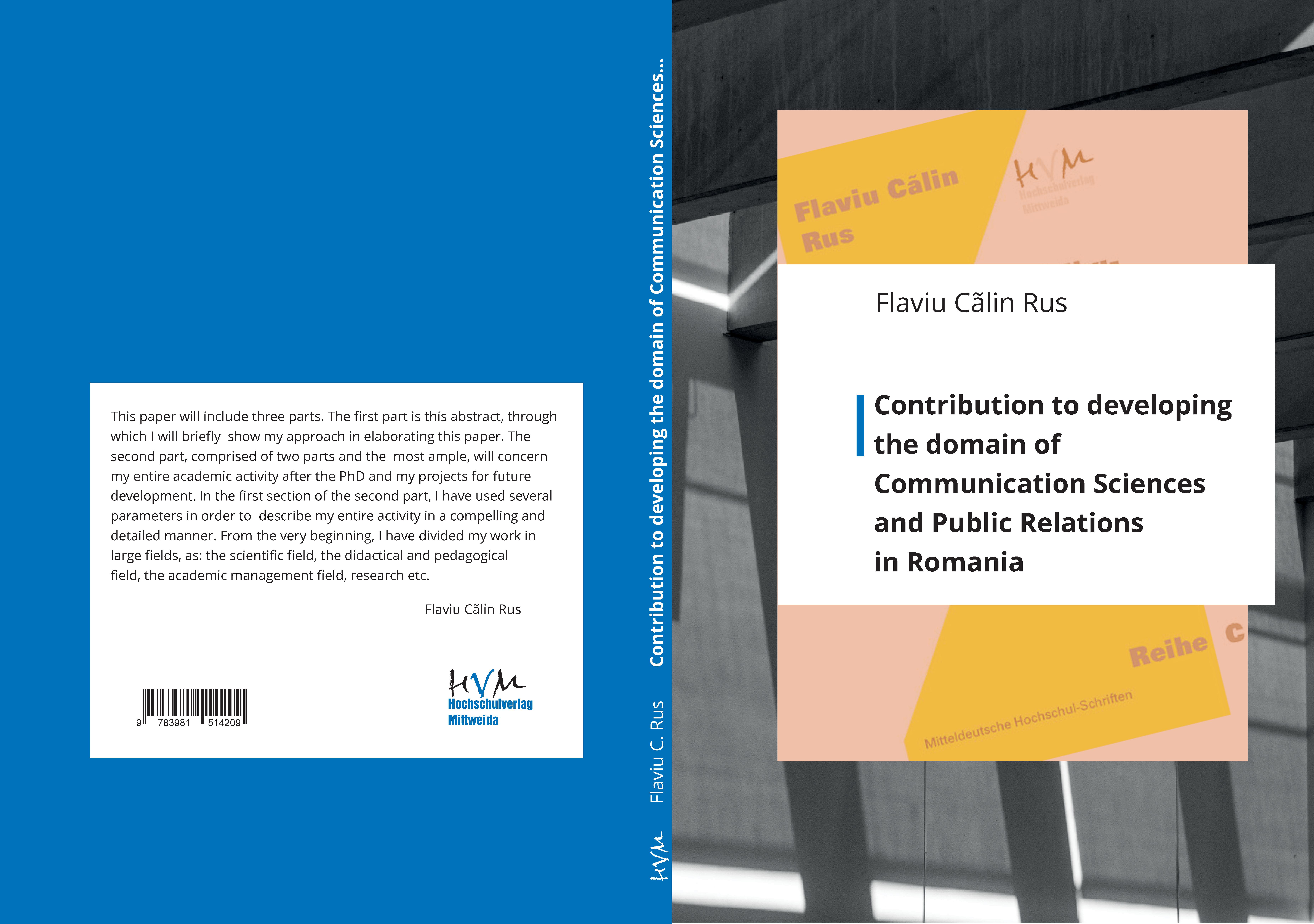 Gesamtes Coverbild Contribution to developing the domain of Communication Sciences and Public Relations in Romania