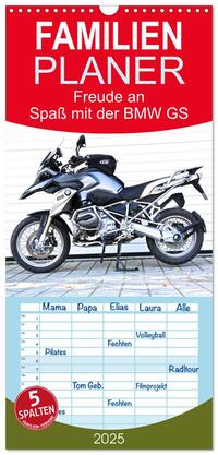 Vorderes Coverbild Familienplaner 2025 - Freude an - Spaß mit der BMW GS mit 5 Spalten (Wandkalender, 21 x 45 cm) CALVENDO