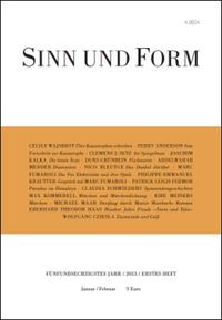 Vorderes Coverbild Sinn und Form 1/2013