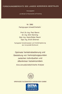 Vorderes Coverbild Optimale Verkehrsbedienung und Gestaltung von Verknüpfungspunkten zwischen individuellen und öffentlichen Verkehrsmitteln