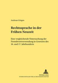 Vorderes Coverbild Rechtssprache in der Frühen Neuzeit