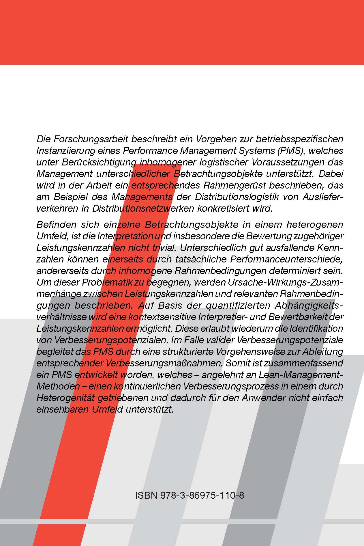 Rückseitencover Entwicklung eines Performance Management Systems für die Distributionslogistik