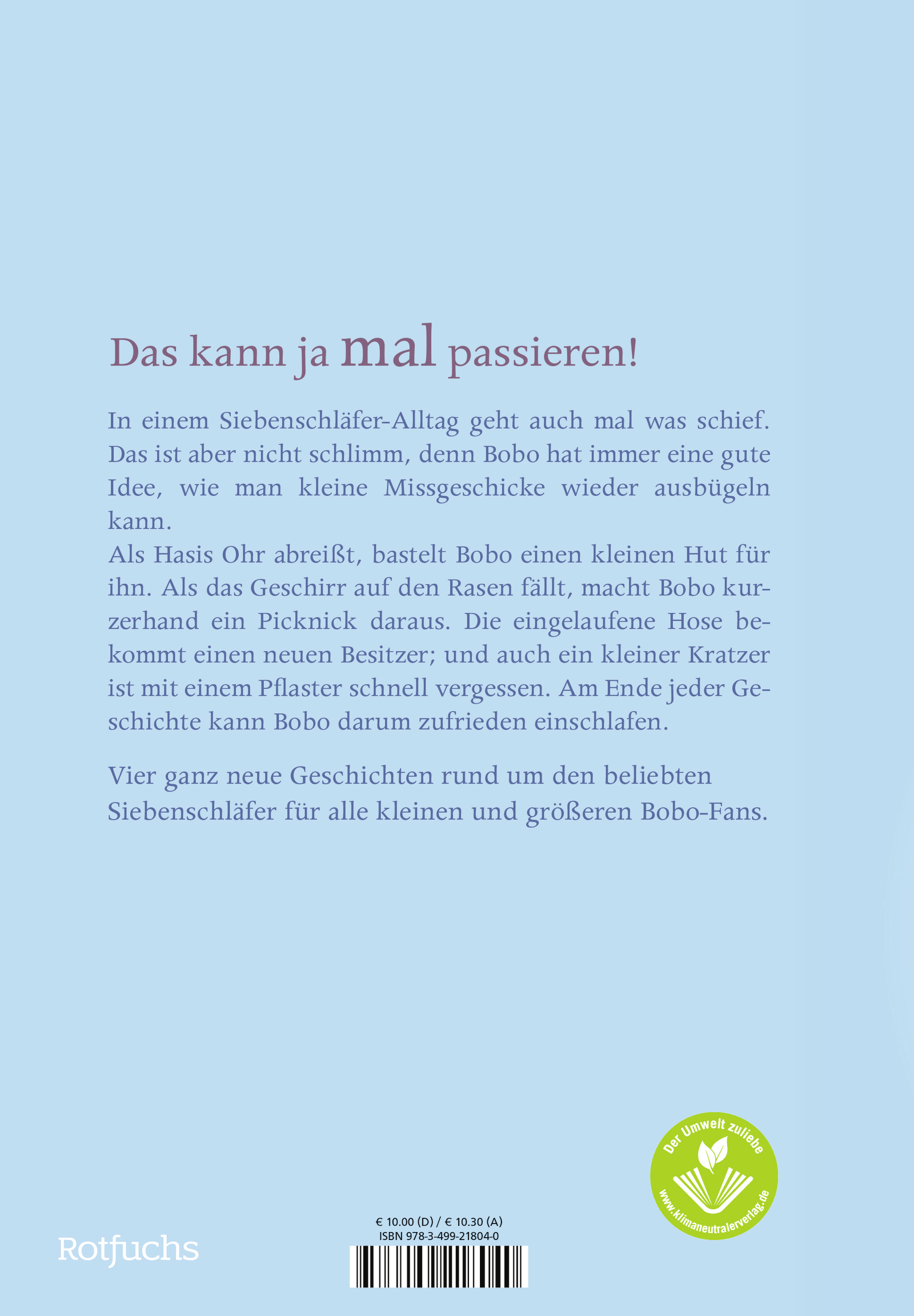 Rückseitencover Bobo Siebenschläfer: Ist doch gar nicht schlimm!