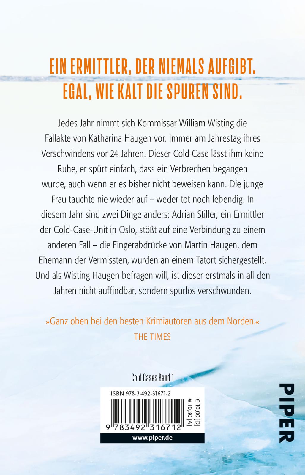 Rückseitencover Wisting und der Tag der Vermissten